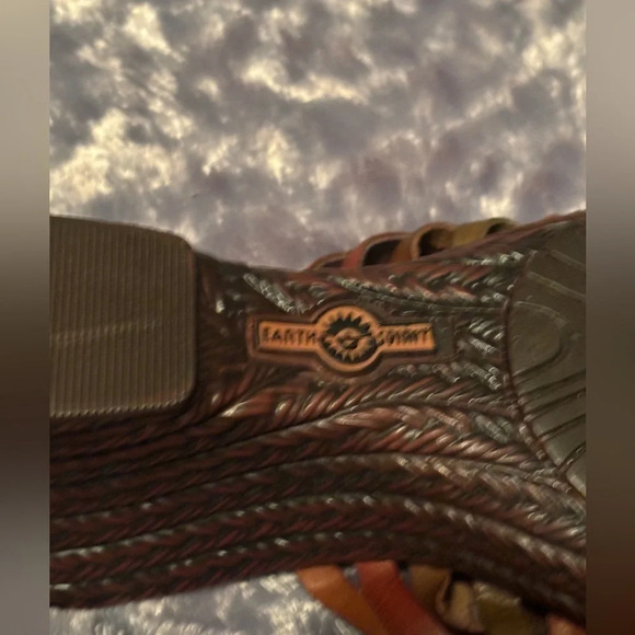 Earth Spirit Gelron Multi Colored Leather Womens Slide Wedge Sandals EUC Sz 11 - Picture 7 of 10